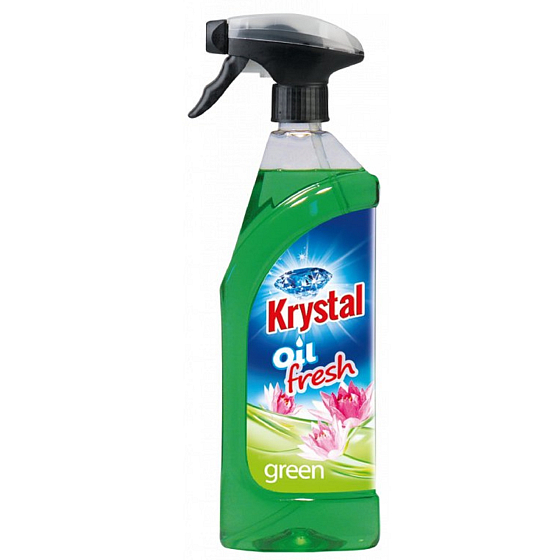 Krystal Olejový osviežovač na prevoňanie WC, kúpelní a verejných priestorov rozprašovač s originálnym parfémom zelený 750 ml