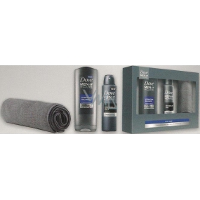 Dove FM Hydro Balance Men + Care Hydro Balance sprchový gél 250 ml + Men + Care Invisible Dry dezodorant sprej 150 ml + uterák, kozmetická sada