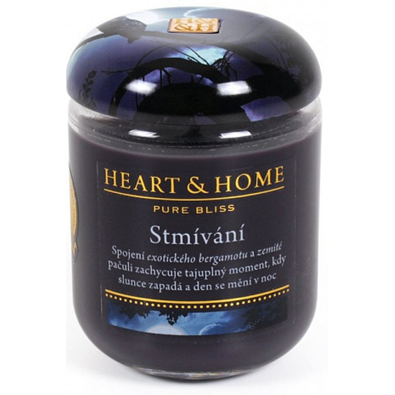 Heart & Home Stmievanie Sójová vonná sviečka veľká horí až 70 hodín 310 g