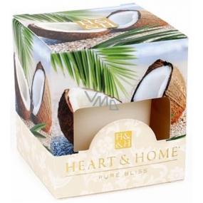 Heart & Home Kokosové pohladenie Sójová vonná sviečka bez obalu horí až 15 hodín 53 g