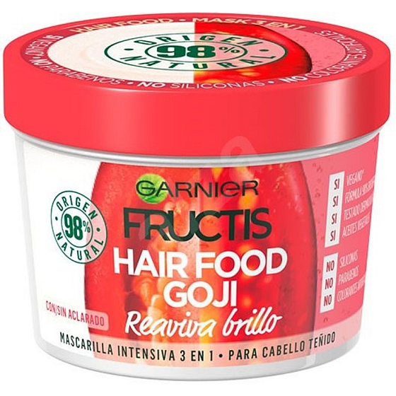 Garnier Fructis Goji Hair Food maska navracajúci lesk farbeným vlasom 390 ml