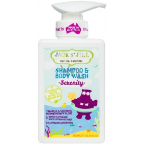 Jack N Jill BIO Serenity 2v1 upokojujúci sprchový gél a šampón pre deti dávkovač 300 ml