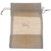Vrecúško s priehľadom imitácia juta hnedý 18,5 x 13,5 cm 669