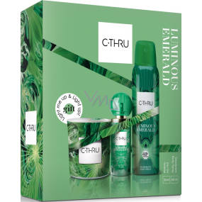 C-Thru Luminous Emerald toaletná voda pre ženy 30 ml + dezodorant sprej 150 ml + vonná sviečka, darčeková sada