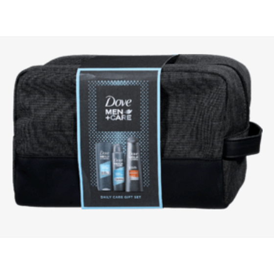 Dove Men + Care Clean Comfort sprchový gel 250 ml + antiperspirant dezodorant sprej 150 ml + šampón na vlasy 250 ml + etue, kozmetická sada