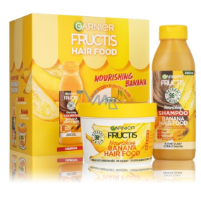 Garnier Fructis Banana Hair Food vyživujúci šampón na suché vlasy 350 ml + vyživujúca maska na suché vlasy 390 ml, kozmetická sada