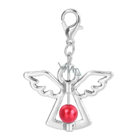 Anjel strážny prívesok s červenou perlou 29 x 37 mm 1 kus