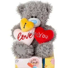 Plyšový medvedík so srdiečkami I Love You 15 cm