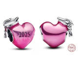Charm Sterlingové stříbro 925 Gradace Růžové promoční srdce 2025, korálek na náramek gradace