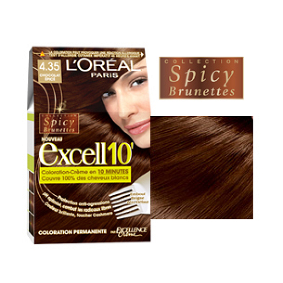 Loreal Paris Excell 10 farba na vlasy odtieň 4,35 zlatá čokoládová