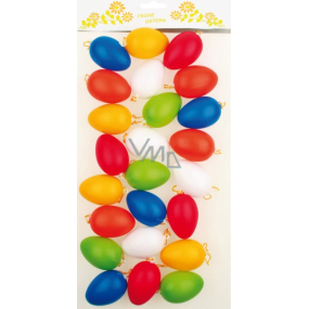 Vajíčka plastová na zavesenie v sáčku mix farieb 6 cm 24 kusov