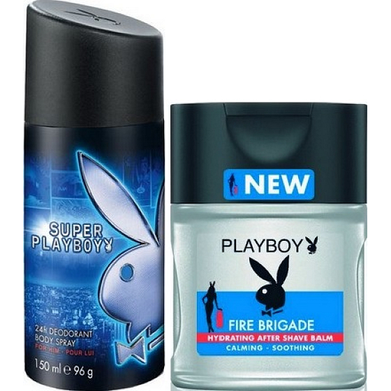 Playboy Super playboy for Him dezodorant sprej pre mužov 150 ml + balzam po holení 100 ml, kozmetická sada