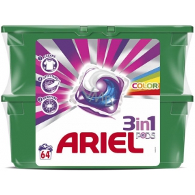 Ariel 3v1 Color gélové kapsule na farebnú bielizeň chráni a oživujú farby 2 x 32 kusov