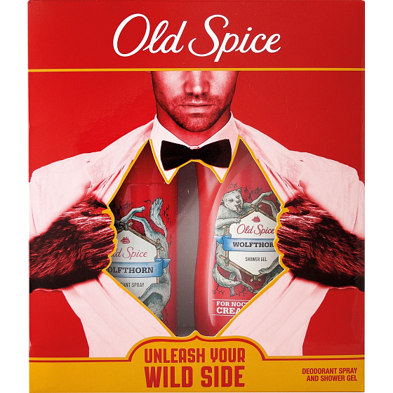 Old Spice Wolfthorn dezodorant sprej 125 ml + sprchový gél 250 ml, kozmetická sada