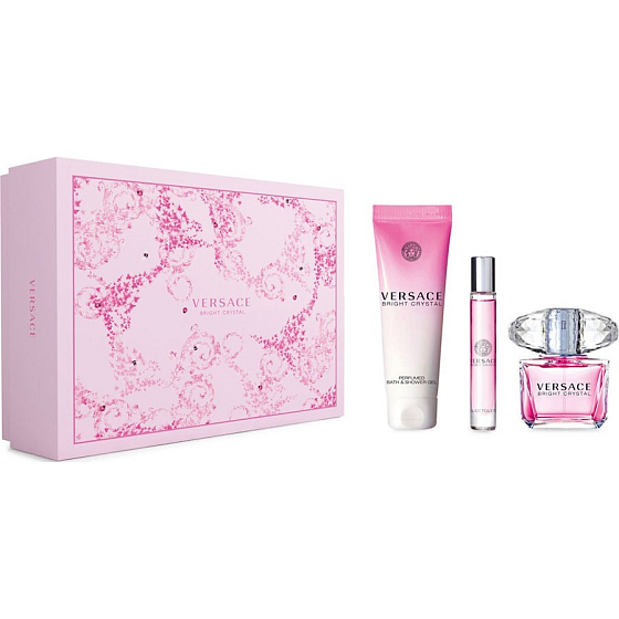 Versace Bright Crystal toaletná voda pre ženy 90 ml + toaletná voda 10 ml + sprchový gél 150 ml, darčeková sada