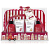 Baylis & Harding Červená kolekcia Sladká tyčinka tekuté telové mydlo 100 ml + Sladká tyčinka sprchový gél 100 ml + pepermintový vír telové mlieko 50 ml + Vanilková poleva krém na ruky 50 ml + 2 x cestovné kabelka, darčeková sada