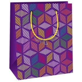 Ditipo Darčeková papierová taška 11,4 x 6,4 x 14,6 cm fialovo farebná