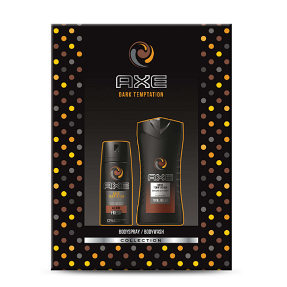 Axe Dark Temtaption sprchový gél 250 ml + dezodorant sprej 150 ml, kozmetická sada