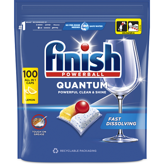 Finish Quantum All in 1 Citrónový lesk tablety do myčky 100 kusů