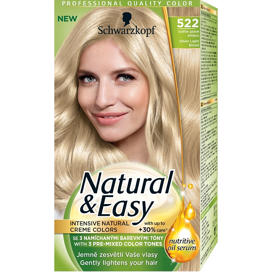 Schwarzkopf Natural & Easy farba na vlasy 522 Svetle plavej striebro