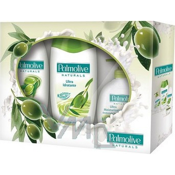 Palmolive Olive Milk sprchový gél 250 ml + mydlo 300 ml + šampón 200 ml, kozmetická sada