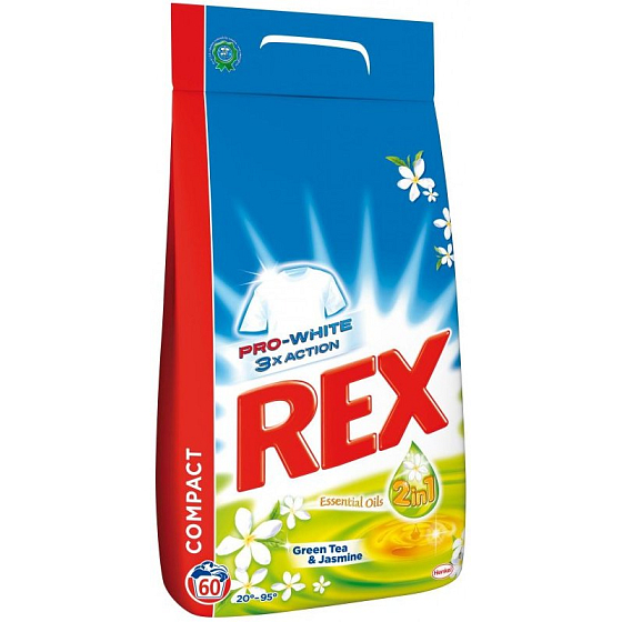 Rex 3x Action Green Tea & Jasmine Pro-White prášok na pranie 60 dávok 4,5 kg