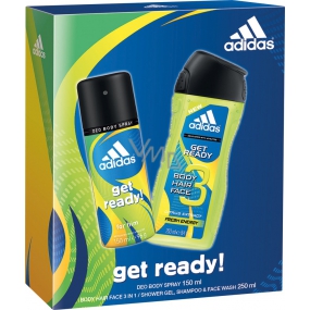 Adidas Get Ready! for Him dezodorant sprej 150 ml + sprchový gél 250 ml, kozmetická sada