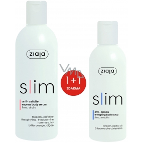 Ziaja Slim Anti-Cellulite telové sérum proti celulitíde 270 ml + Slim Anti-cellulite energizujúci telový peeling 200 ml, duopack