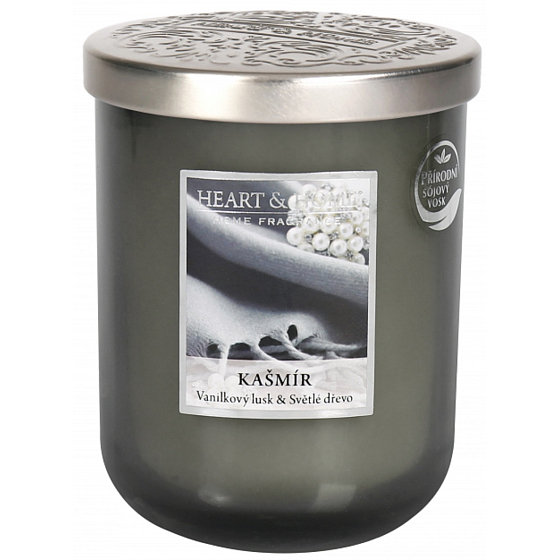 Heart & Home Kašmír Sójová vonná sviečka veľká horí až 70 hodín 310 g
