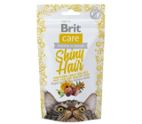 Brit Care Cat Snack Shiny Hair Losos maškrtu polomäkké doplnkové krmivo pre mačky 50 g