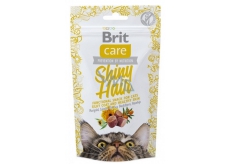 Brit Care Cat Snack Shiny Hair Losos maškrtu polomäkké doplnkové krmivo pre mačky 50 g