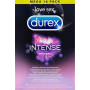 Durex Intense Orgasmic vrúbkovaný kondóm s výstupkami a stimulačným gélom nominálna šírka: 56 mm 16 kusov