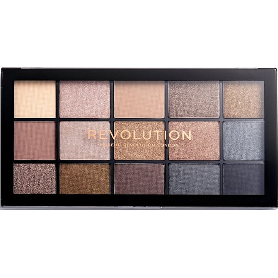 Makeup Revolution Re-Loaded paletka očných tieňov Smoky Newtrals 15 x 1,1 g