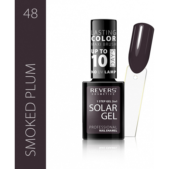 Reverz Solar Gél gélový lak na nechty 48 Smoked Plum 12 ml