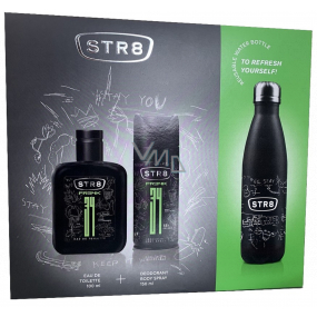 Str8 FR34K toaletná voda pre mužov 100 ml + deodorant sprej 150 ml + cestovné fľaša, darčeková sada pre mužov