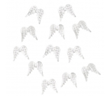 Drevené anjelské krídla s lepidlom Biele 3 cm 12 kusov