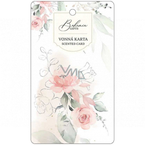 Bohemia Gifts Aromatická vonná karta Ruža jemná a čistá vôňa 11 x 6,3 cm