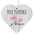 Bohemia Gifts Drevené dekoratívne srdce s potlačou Mama 12 cm