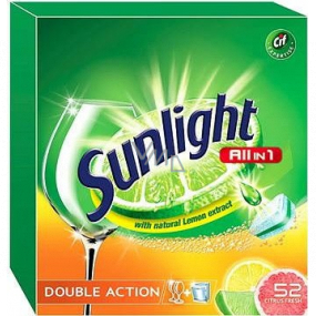 Sunlight All in 1 Double Action Citrus Fresh tablety do umývačky riadu 52 ks