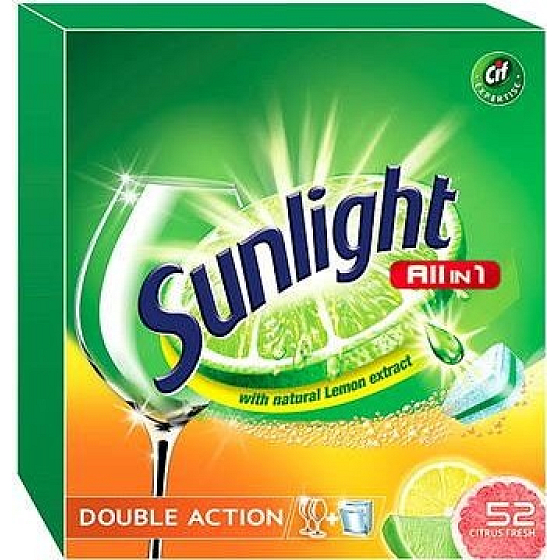 Sunlight All in 1 Double Action Citrus Fresh tablety do umývačky riadu 52 ks