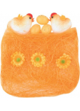 Sisal s dekoráciami oranžový 13 x 12 cm