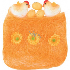 Sisal s dekoráciami oranžový 13 x 12 cm