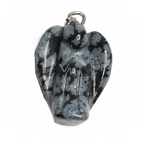 Obsidiánová vločka Anjel strážca prívesok prírodný kameň 1,7 cm 1 kus, kameň záchrany