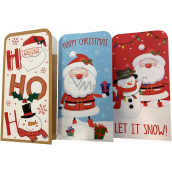 Vánoční přání obálka na peníze Santa 9 x 18 cm různé motivy