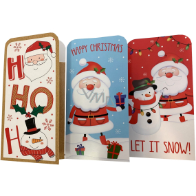 Vianočné pohľadnice obálka na peniaze Santa 9 x 18 cm rôzne motívy