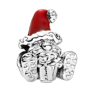 Striebro 925 Santa s červenou čiapkou, vianočný náramok korálek