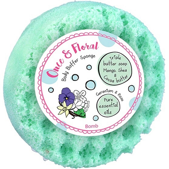 Bomb Cosmetics Once & Floral prírodná masážna sprchová hubka s vôňou 200 g