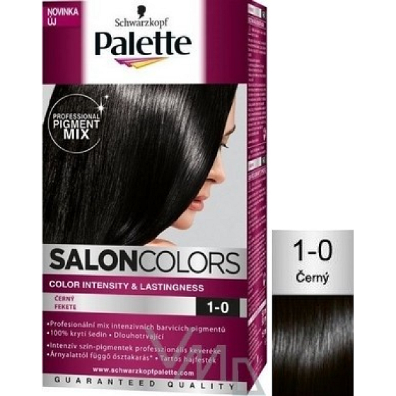 Schwarzkopf Palette Salon Colors farby na vlasy odtieň 1-0 Čierna