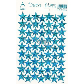 Arch Holografické dekoračné samolepky modrej Hviezdičky 1 arch