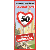 Bohemia Gifts Mliečna čokoláda Všetko najlepšie 50, darčeková 100 g